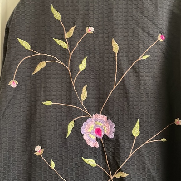 June 3♻️Maggie Barnes Black Pink Green Purple Floral Blazer Suit Jacket size 4x - Picture 11 of 17